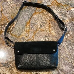 Treasure & Bond Black Leather Crossbody Bag